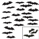 The Bat Silhouettes are made of cardstock and printed on two sides. Each package contains (8) measuring 10 inches, (10) measuring 12 inches, and (2) measuring 14 inches. Contains a total of twenty (20) per package.