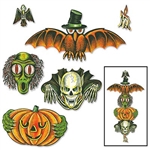 The Vintage Halloween Totem Pole Cutouts are made of cardstock and printed on two sides. Sizes range in measurement from 6 inches to 28 inches. Can be used together or separate. Contains 6 per package.