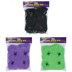 Flame-Resistant Giant Spider Web (Select Color)