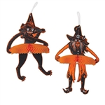 Originally created in 1929, this Vintage Halloween Tango Witch & Cat set is sure to add classic fun to your next Halloween party!  Each package comes with a cat and witch, both printed both sides on high quality cardstock and opening full round.