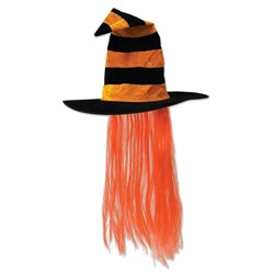 Orange Witch Hat with Orange Hair