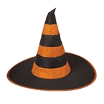 Nylon Witch Hat (Black and Orange)(1/Pkg)
