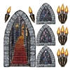 Castle Stairway, Window, and Torch Props (9/Pkg)