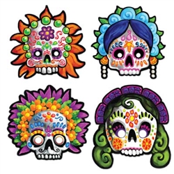 These festive Day of the Dead Masks (4/pkg)and colorful Day of the Dead Masks are a great way to show off and learn about a unique Mexican celebration.