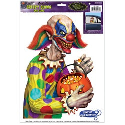 Creepy Clown Backseat Driver Car Cling