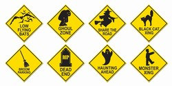 Halloween Road Sign Cutouts (4/Pkg)