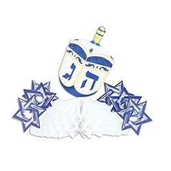 Add color and interest to your  table settings as you celebrate Hanukkah.  These classic centerpieces are completely assembled, printed two sides and measure 7.75 inches when open full round.  Reusable with care.