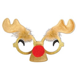 Glittered Reindeer Glasses (1/pkg)