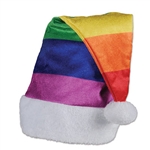 It doesn't need to be Christmas to rock this Rainbow Santa Hat!  It's the perfect accessory for any Pride ralley, parade, celebration or party!  One size fits most adults.  Please note: Non returnable if packaging opened due to hygiene concerns.