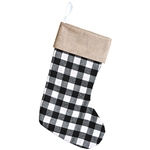 Plaid Stocking - Black & White