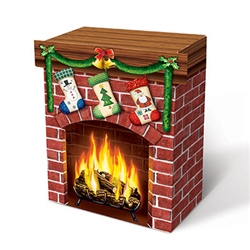 3-D Christmas Fireplace Prop
