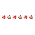 Add classic Christmas colors and treats to your holiday decor with this Peppermint Streamer.  Printed both sides on high quality cardstock, this streamer is 7inches tall and 8 feet long.  12 feet of ribbon included to make hanging a breeze.