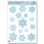 Crystal Snowflake Window Clings (15/sheet)