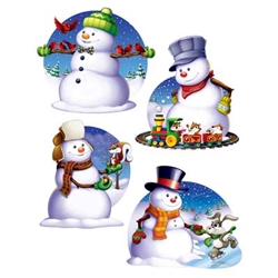 Snowman Scene Cutouts (4/pkg)