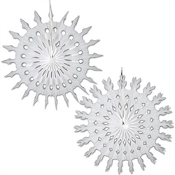 White Art-Tissue Snowflakes, 22 inches