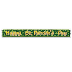 Metalic Happy St Patrick's Day Fringe Banner