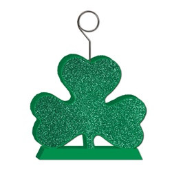 Glittered Shamrock Photo/Balloon Holder