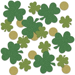 You'll spread the Luck of the Irish when your spread this Shamrock & Coin Deluxe Sparkle Confetti on the tables at your St. Patrick's Day celebration!  Add sparkle, fun and interest to table settings, centerpieces and more with this sparkly favorite.