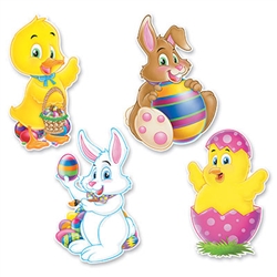 Cartoon Easter Cutouts (4/pkg)