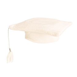 White Plush Graduate Cap