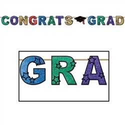 Glittered Congrats Grad Streamer