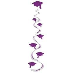 Purple Graduation Cap Whirls (3/pkg)