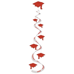 Red Graduation Cap Whirls (3/pkg)