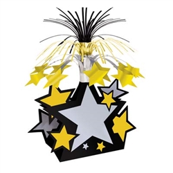 Black, Gold, and Silver Star Centerpiece