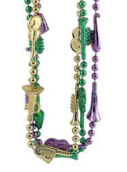 Green, Gold, and Purple Musical Instrument Beads (3/pkg)