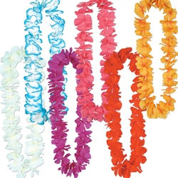 Assorted Silk N Petals Rainbow Leis (1/pkg)