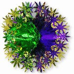 Gold, Green, and Purple Star Ball, 12 in