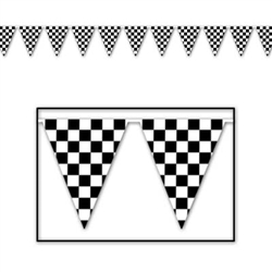 Checkered Flag Pennant Banner, 12 ft