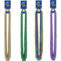 Mardi Gras Party Beads - Select Color (12/pkg)