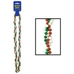 Red, White and Green Braided Beads