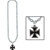 Chain Beads with Black Iron Cross Medallion (1/pkg)