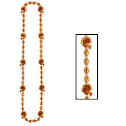 Orange Football Beads (1/pkg)