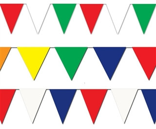 Outdoor Pennant Banner, 120 ft (Choose Color)