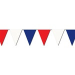 Red, White, and Blue Outdoor Pennant Banner, 30 ft