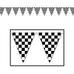 Checkered Outdoor Pennant Banner, 30 ft