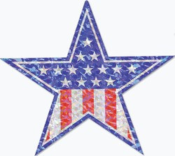 Prismatic Patriotic Star Cutout, 14 inches