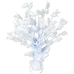 White Graduate Cap Gleam N Burst Centerpiece