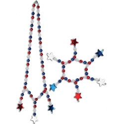 Red, White, and Blue Star Beads Choker/Bracelet Set
