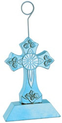 Light Blue Cross Photo/Balloon Holder