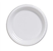 White Plastic Lunch Plates (20/pkg)