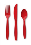 Red Assorted Cutlery (24/pkg)