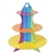 Arrange the scrumptious cupcakes on this fun and colorful Dots & Stripes Cupcake Stand. This colorful stand features fun shades of red, blue, green, purple, orange and white, not to mention dots, stripes and lines. Stands 13.5 inches tall. One per pack.