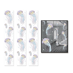 These Jellyfish Party Panels bring these animals to your party without the fear of being stung. Each panel features big and small jellyfish and measures 12 inches wide by six feet tall! There are three party panels in the package.