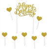 Glittered Happy Birthday Cake Topper