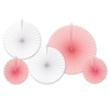 Accordion Paper Fans - Pink & White