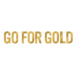 The Foil Go For Gold Streamer is made of gold foil and printed on both sides. Measures 7 inches tall and 5 feet long. Package includes 1 white cord and 9 letters. Contains one per package. Simple assembly required.